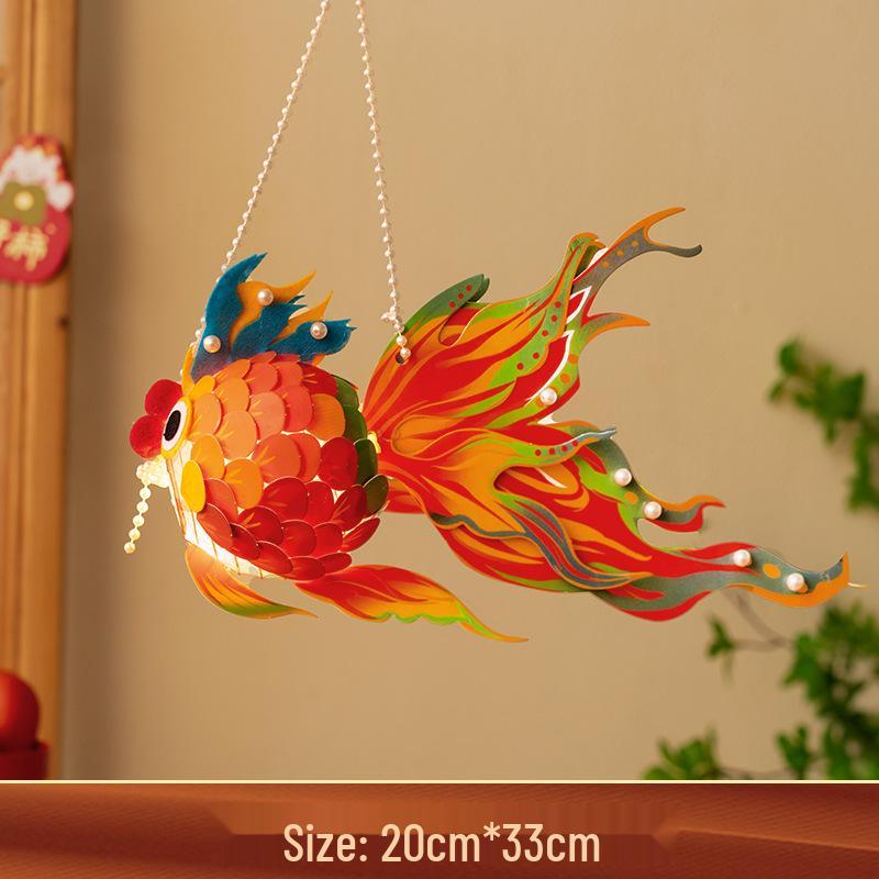 Koi and Goldfish Lantern Kit: Handmade DIY Ancient-Style Glowing Lanterns for Lantern & Mid-Autumn Festivals