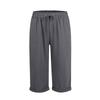 Women's Color Drawstring Cotton Linen Casual Pants Pocket Elastic Waist Home Five Piece Pants