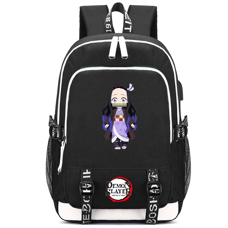 Anime Demon Slayer Canvas Backpack Printed Backpack for Girl Boy Gift Back To School Bookbag Men Women Travel Bag Mochila