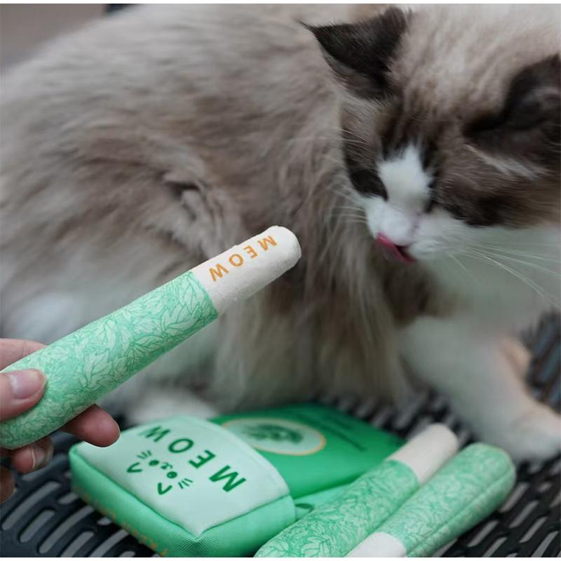 Cat Mint Cigarette Shaped Cat Chew Toy For Self Pleasure Relieve Boredom Oral Cleaning Cat Teasing Stick Grind Their Teeth Stick