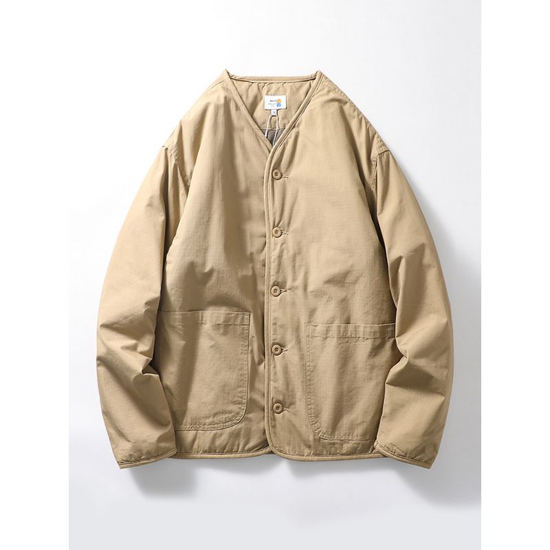 Japanese-Style Retro Collarless Cotton Jacket Men's Winter Diamond Lattice Cotton Coat Jacket Export Men's Outdoor Sports Two Cotton Outwear