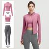Juyitang Spring & Autumn Seamless Yoga 3-Piece Set: Slim-Fit Fitness & Running Outfit