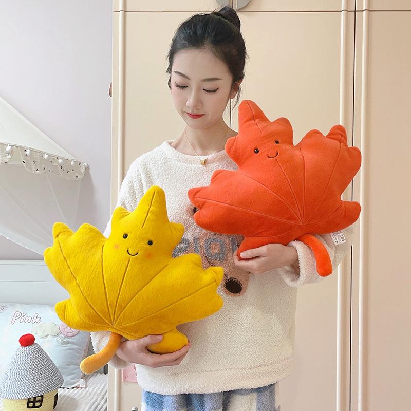 Creative Ginkgo Maple Leaf Pillow Plush Toy Doll Leaf Doll Girls Bag Keychain Pendant Ragdoll