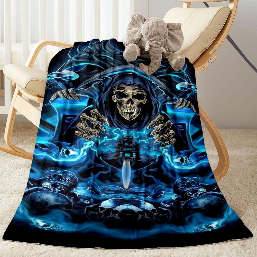 Gothic Style Blanket Warmthful Decor Perfect for Seaside Office Chair Livingroom Four Seasons Multipurpose Playful Design