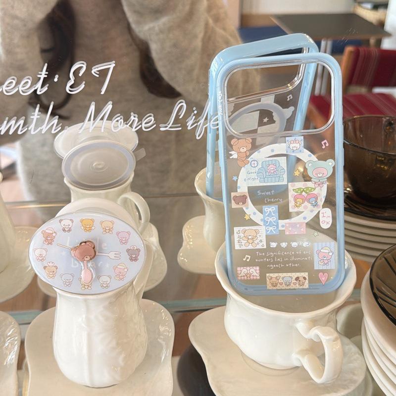 Rotating Cartoon Bear Stand Case for Apple 17Promax/16Pro/15Pro