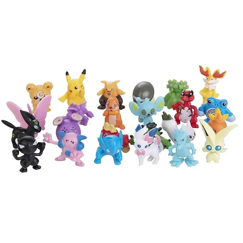 144pcs Action Figure Pikachu Anime Model 2-3CM Ornamental Decoration Mini Model Doll Toy Kids Christmas Gifts