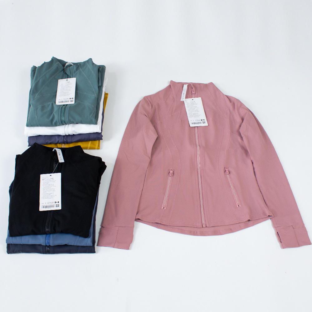 Dámská jednobarevná jógová bunda na zip - Ležérní fitness svršek