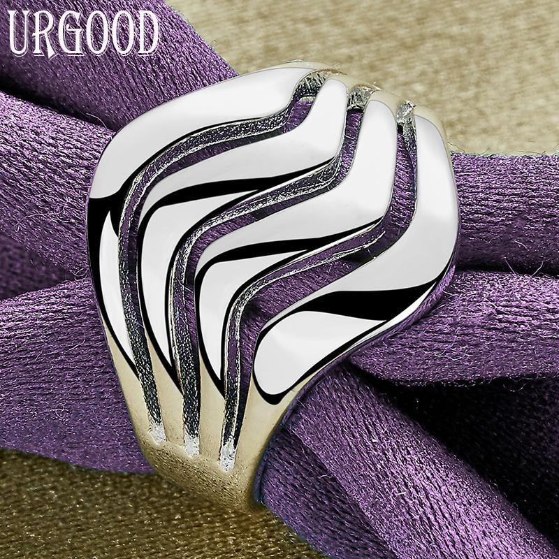 Bague lisse quatre fils en argent sterling 925 Bijoux de mode