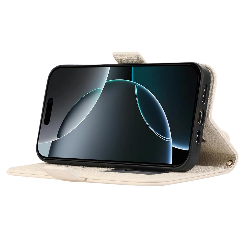 For iPhone 15 Pro Max Leather Case with Card Holder,Straps,Shockproof Wallet Phone Cover