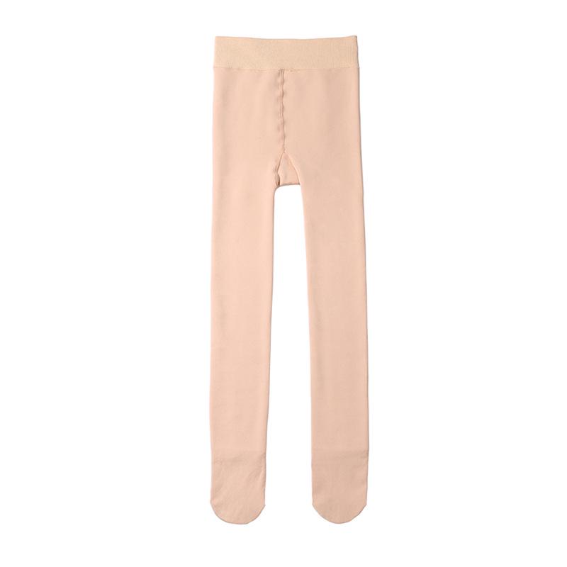 Damen Dicke Samt Warme Leggings – Schwarz/Nude, Herbst/Winter Stil Baumwollhosen, Bare-Leg-Look und -Gefühl.