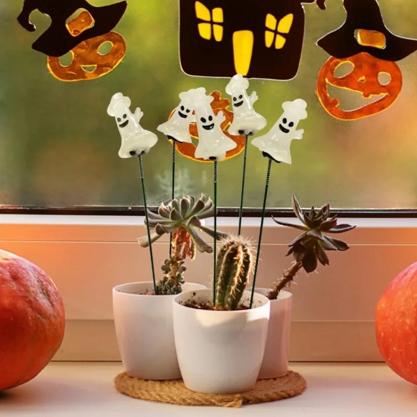 5PCS/set Halloween-themed Decorative Courtyard Glow-in-the-dark Stakes Pole Back Yard Decoration Outdoor Patio Decoration