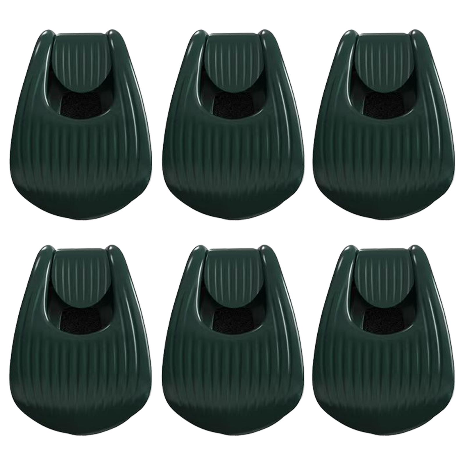 6Pcs Portable Fishing Pole Holder Retaining Clip Fishing Rod Holder Fixer Clip for Various Sizes Fishing Pole зелёный