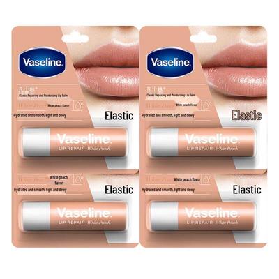Vaseline Classic Repair Lippenbalsam - Süßer Weißer Pfirsich (4 Packung)