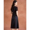 New Chinese Style Qipao Knot Button Lace Stitch Black Dress