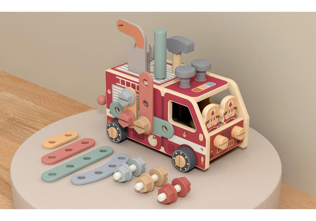 Children's Wooden Educational Tool Cart: Disassemble & Assemble Nuts and Screws for Hands-On Learning