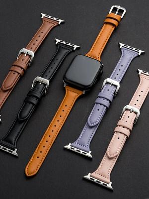 Classic Slim Leather Strap For Apple Watch Bands 45mm 44mm 40mm 41mm 42mm 38mm Ultra 2 49mm 44 Mm Bracelet Apple Watch 8 9 8 7 Se 5 4 6
