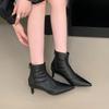 Fashion Fashion Stretch Women Ankle Boots Shoes Zippers Footwear Pointed Toe Ladies ShorBoots With Square Heels Shoes Female Pumps