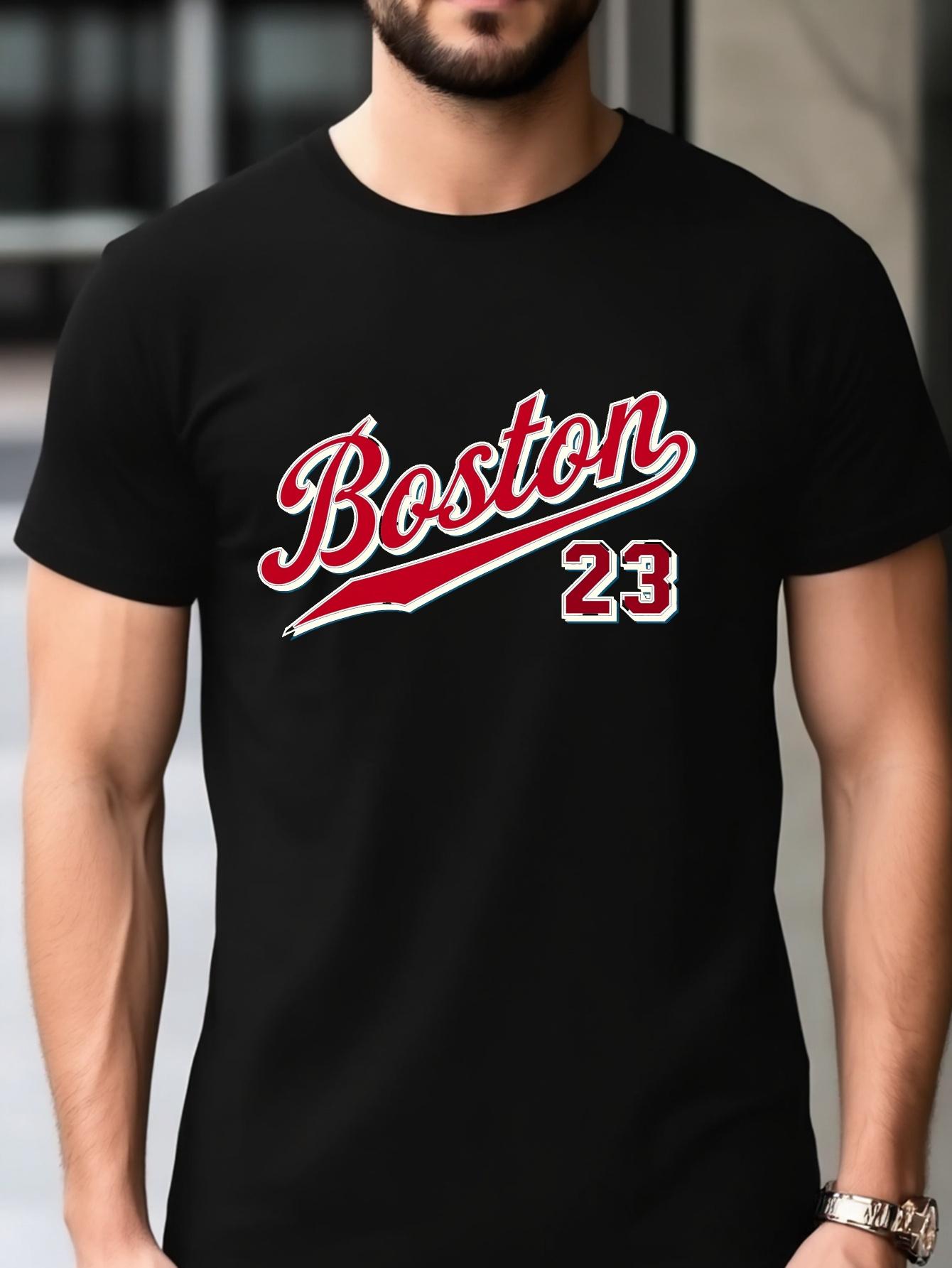 

Cotton Blend T-shirt with Boston 23 Graphic Print - Micro-Stretch Knit Fabric XL