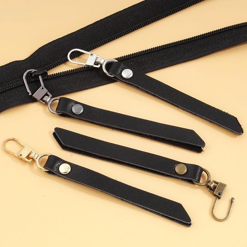 Detachable Leather Zipper Pulls Head for Bags Clothes Outerwear Replacement Accories Home Sewing DIY Materials Tools