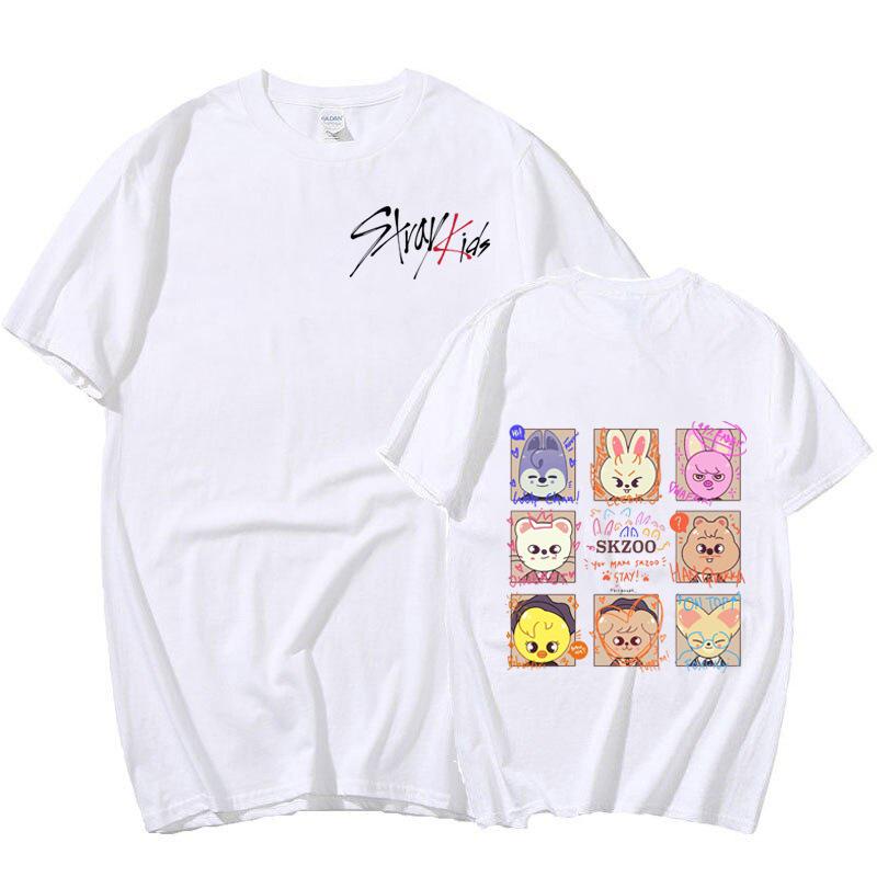 

Women s Casual Street Children Print Loose Round Neck Short Sleeve T-shirt M белый