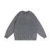 Vintage Batik Rundhals Oversized Sweatshirt - 350g Retro Gewaschen Locker Gestrickt