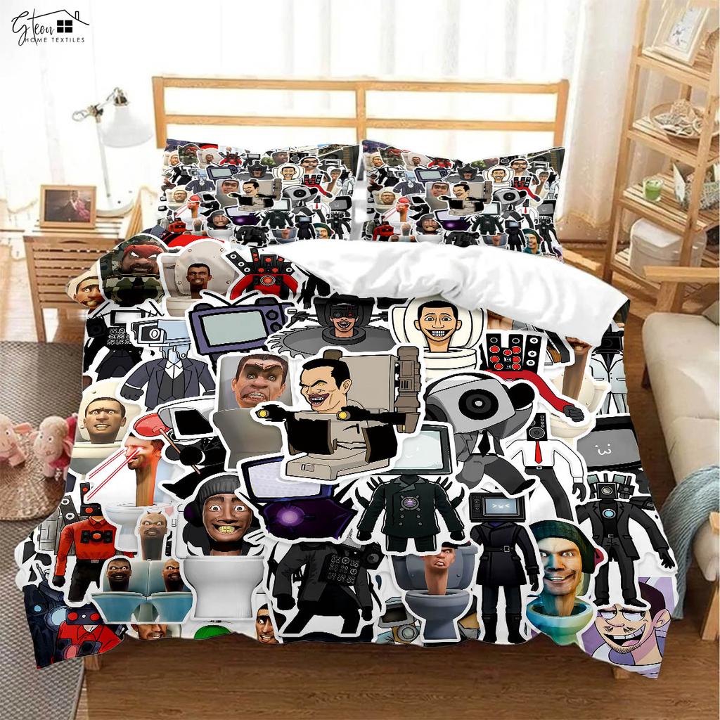 Animation Cartoon Game 3d Printing Quilt Cover Pillowcase Bedding Set Three-Piece Soft And Comfortable Duvet Cover