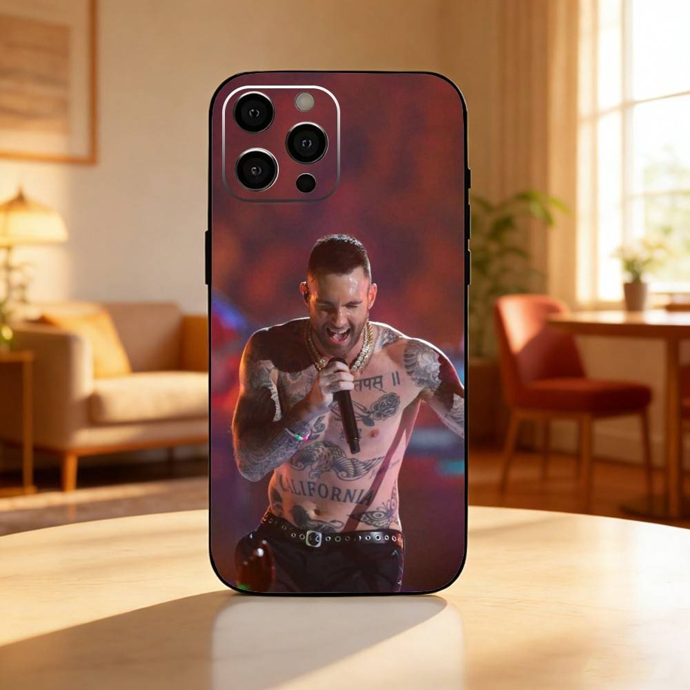 M-Maroon 5 Band A-Adam Levine Phone Case For iPhone17,16,15,14,13,12 Plus,Max Soft Silicone Black Cover