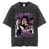 Der König des Pop Michael Jackson Vintage Washed T-Shirts Herren Damen Lässig Retro Baumwoll-T-Shirt Männlich Gothic Rock Übergroßes T-Shirt