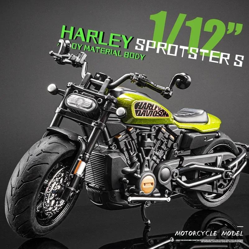

1:12 Scale Sportster S Alloy Toy Motorcycle Model Diecast Metal Shock Absorption Turning Off-road Motor Models for Boys Gifts чорний