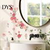 Wall Sticker Flower Colorful Mural Waterproof Self Adhesive Removable Beautify DIY Rose Decal Living Room Background Mirror Decor Art Craft