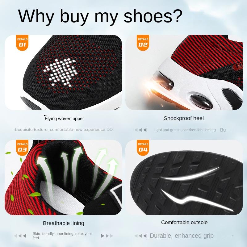 Shoes Men Fashion Men's Shoes Breathable Lace-up Running Shoes Light Casual Sneakers for Men