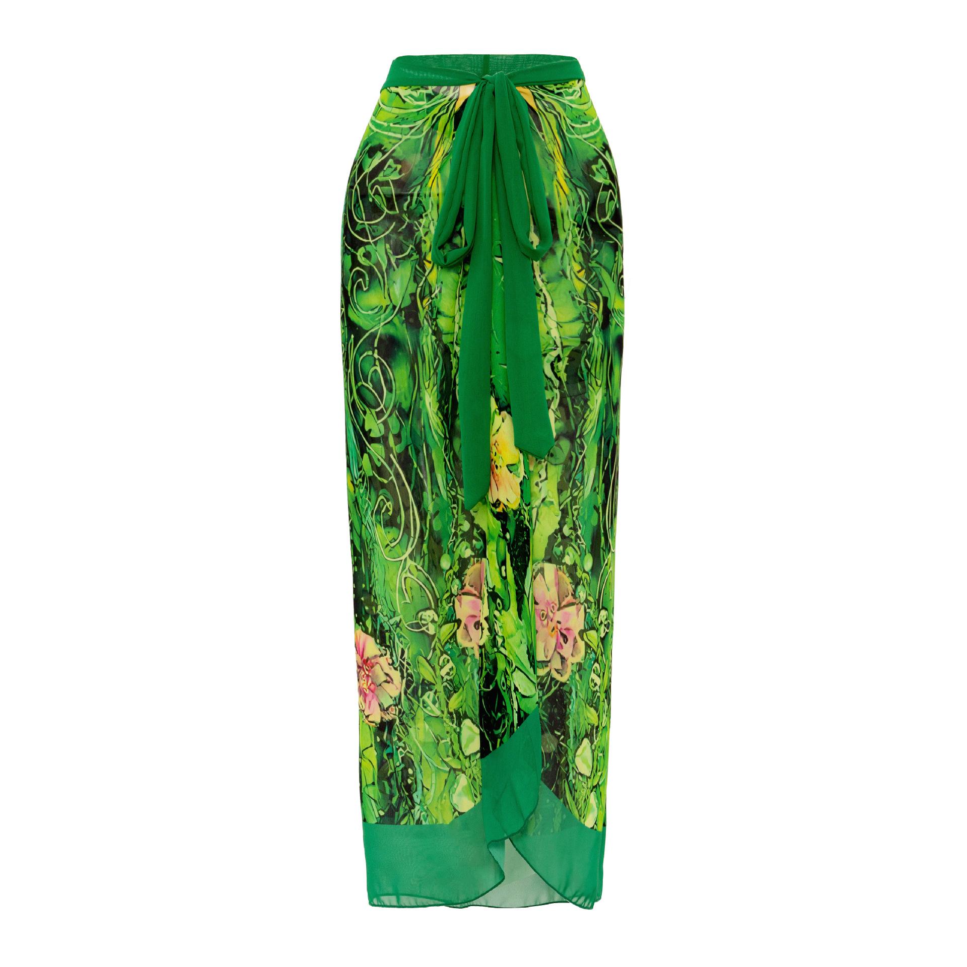 

Ретро суцільний купальник 2025 року в європейському та американському стилі з шифоновою спідницею - Консервативний та сексуальний дизайн для жінок L