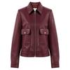 Qiusui Yiren Women's Retro PU Leather Motorcycle Jacket