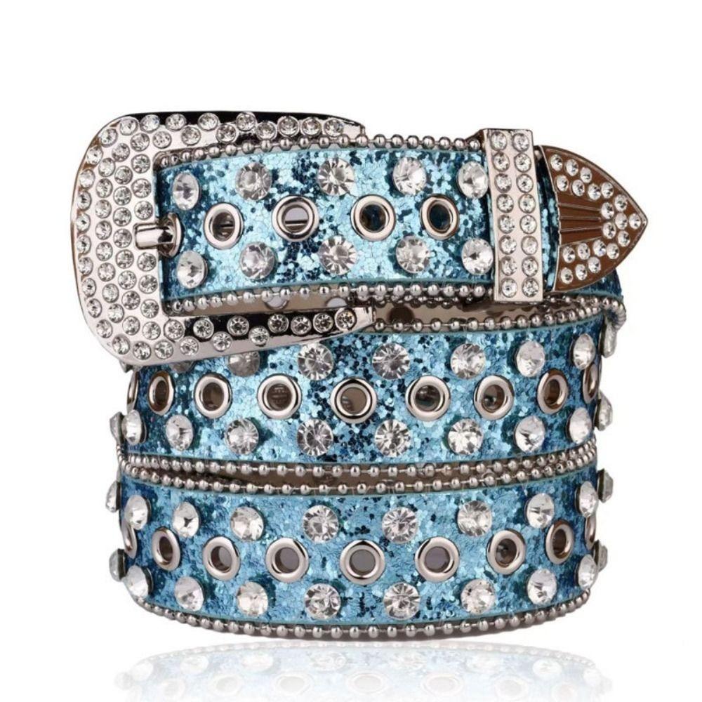 Cinture Y2K con Strass in Pelle PU Fascia Vita Donna Cintura con Borchie Personalizzata Jeans Decorativi