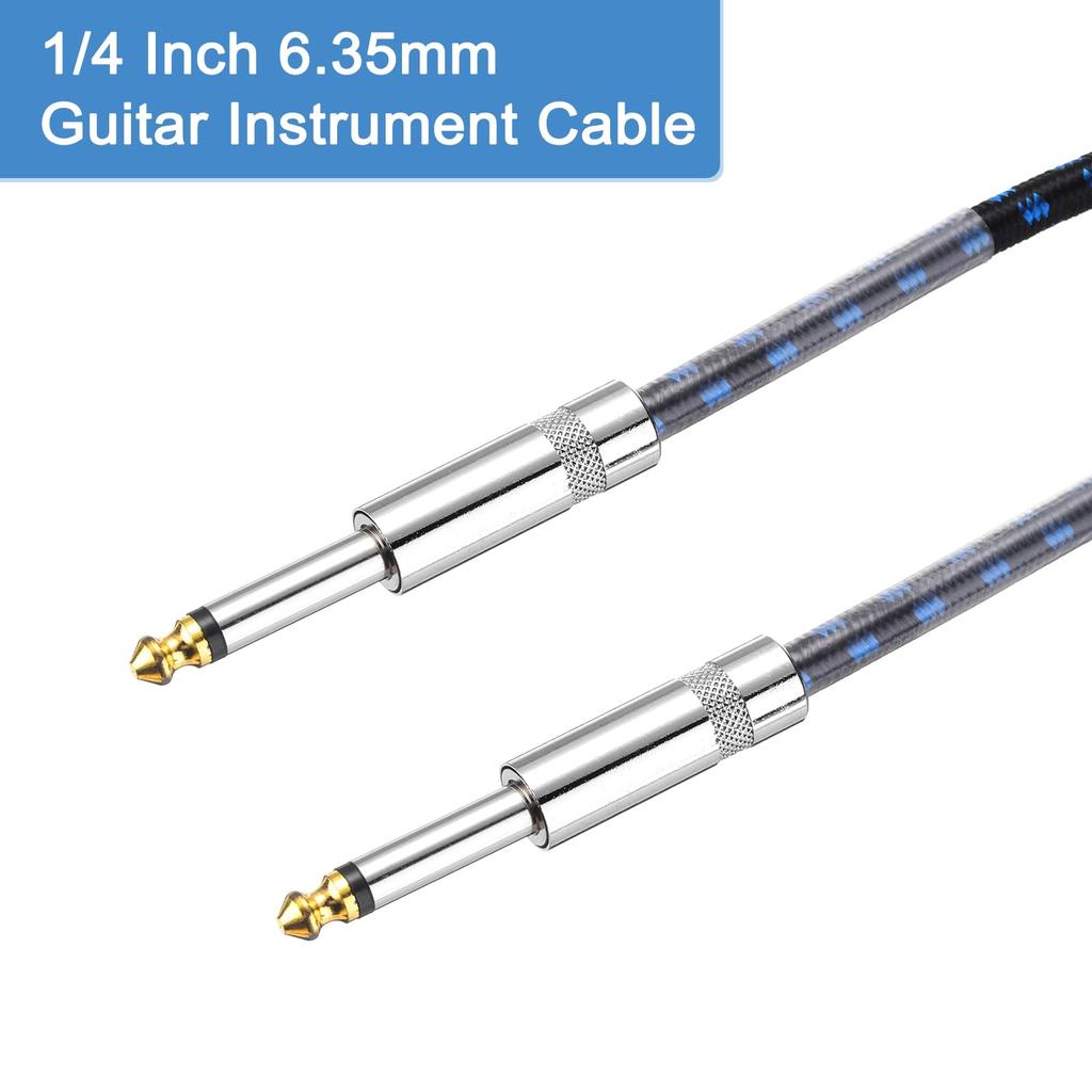 Uxcell 10ft Guitar Instrument Cable, 14" To 14" Straight 6.35mm Female To Female Jack Stereo Audio Interconnect Cord, Balanced Line for Guitar and