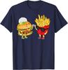 Hamburger Fries High Five Funny Combo Snack Graphic Print Men's T-Shirt Casual Daily Tee