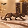 Durable Matte Leopard Statue 3D Printed Cheetah Figurine, Compact Geometric Faceted Sculpture, Animal Figurine Minimalist for Home Office Decor