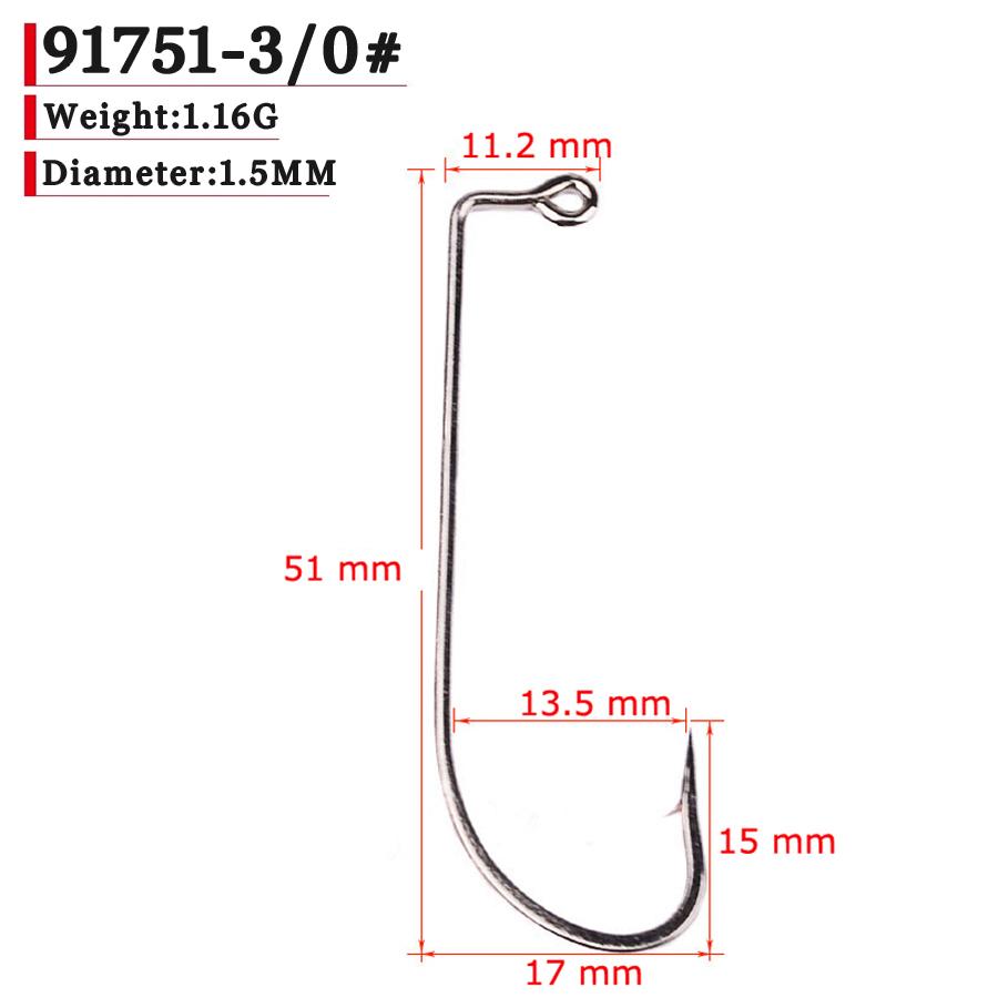 Lot 50pcs Jig Fishing Hooks 72A High Carbon Steel Silvery Fishhook Barbed Annular Sharpened Tip Hook Saltwater Bass 2#-5/0#