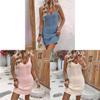 Womens Vintage Lace Hollow Knit Camisole Dress For City Commuting