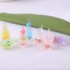 DIY Luminous Expression Bottle Pendant with Love Straw - Beverage Cup Keychain and Mobile Phone Charm with Hanging Hole