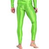 Herren Unifarbene Leggings Elastischer Bund Glänzendes Finish Skinny Hosen Fitness Training Laufen Yoga Übung