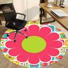 1pc Flower Pattern Chair Carpet for Office, Round Non Slip Durable Large Size Office Carpet, Suitable for Office