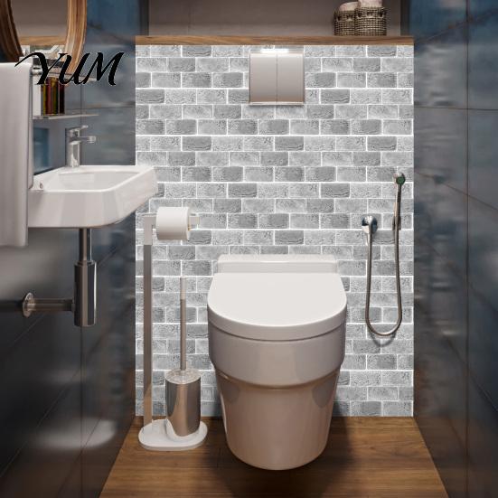 Waterproof Wall Decals for Kitchen 5Pcs Vintage Brick Tile Stickers, Oil?Proof Wallpaper, Peel Removable Backsplash Rental & Stick Living Room Home
