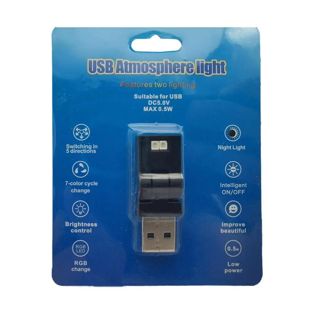 

1/2 Pcs Mini Usb Led Motorcycle Car Light Auto Interior Lamp Pc Atmosphere Light Colorful Decorative Auto Emergency A5t8