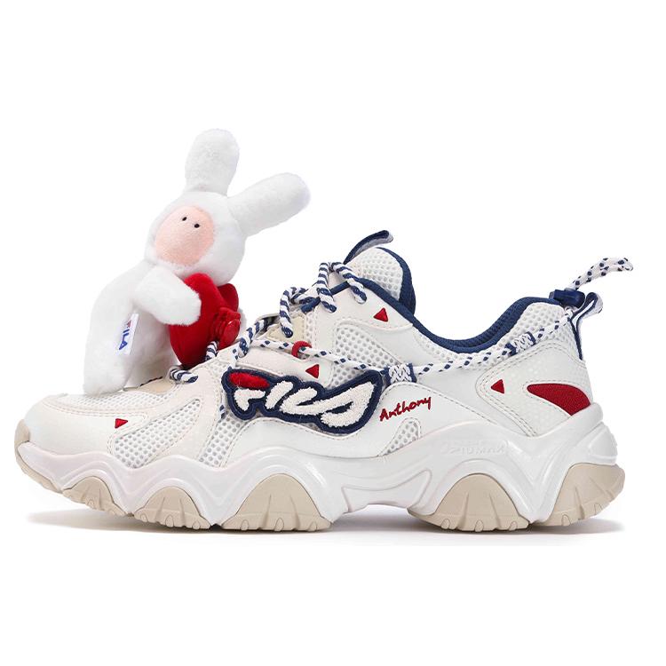 ANDONGNIBUERTU x FILA Collaboration Edition, Cat Paw Shoes Low top Chunky Sneakers Women's Red White Gift Box Set F12W332122FSB