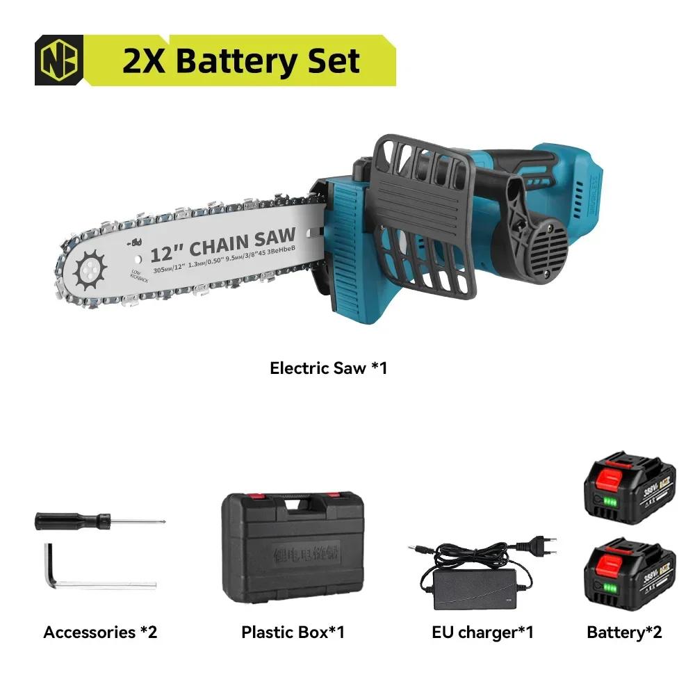 Newbeny 12 Zoll Bürstenlose Elektrische Säge 18000 U/min Akku Tragbar Garten Holzbearbeitungswerkzeug Maschine Für Makita 18V Akku