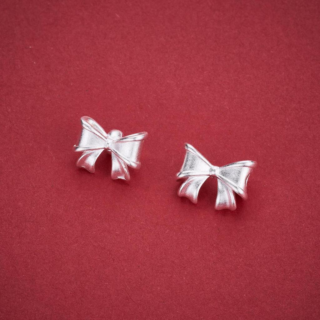 Sterling Silver 999 Pure Bow Knot Beads for DIY Handmade Jewelry Spacer Designs