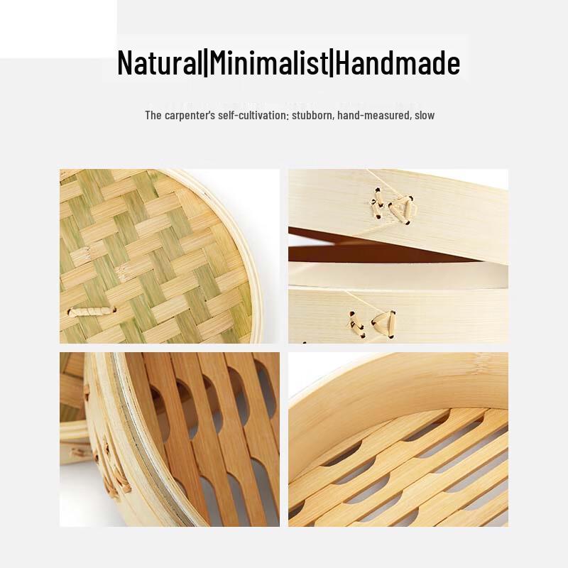 Traditional Bamboo Steamer Basket for Home Cooking