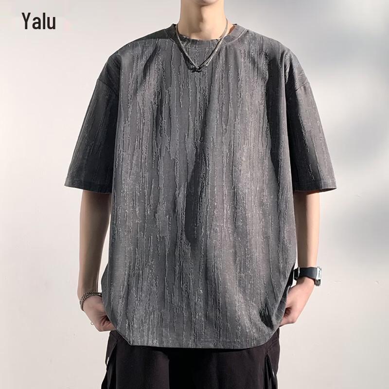Yalu Men s Ice Silk Loose Short Sleeve T-Shirt M