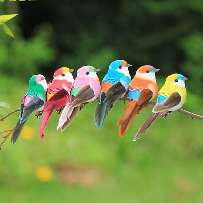 1Pcs Cute Artificial Fake Foam Bird, Simulation Feather Tit Animal Model DIY Craft Home Garden Ornament Decoration